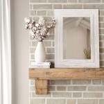 Barnyard Designs 24x32 Whitewashed Wood Farmhouse Wall Mirror Wooden Large Rustic Wall Mirror Bedroom Mirrors for Wall Decor Decorative Wood Wall Mirror Living Room or Bathroom Vanity White
