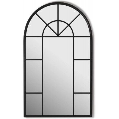 Barnyard Designs 24x40 Cathedral Black Metal Mirror for Wall Large Mirror Wall-Mounted Mirrors Metal Framed Mirror Farmhouse Mirror Vintage Mirrors for Wall Decor Wall Mirrors Decorative Black