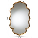 Baxton Studio Arabeth Modern and Contemporary Gold Finished Metal Accent Wall Mirror