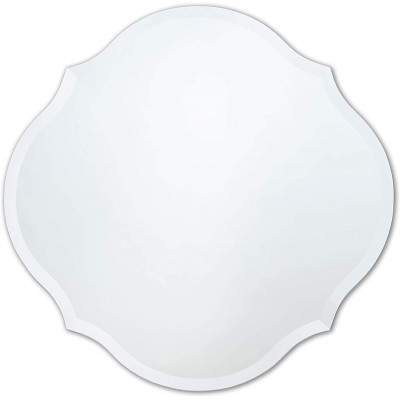 Better Bevel 30" x 30" Frameless Scalloped Round Mirror | 1" Beveled Edge | Bathroom Wall Mirror