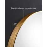 Bfg Latin 23.63 Modern Large Round Mirror Accent Mirror Round Wall Mirror Brushed Framed Round Metal Mirror Home Decor for Bathroom Living Rooms Entryways Gold.