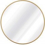 Bfg Latin 23.63 Modern Large Round Mirror Accent Mirror Round Wall Mirror Brushed Framed Round Metal Mirror Home Decor for Bathroom Living Rooms Entryways Gold.