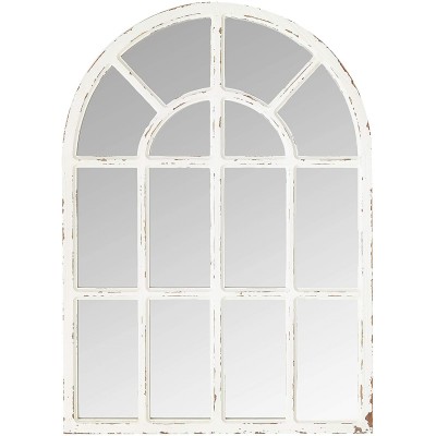 Brand – Stone & Beam Vintage Farmhouse Wooden Arched Mantel Mirror 36.25"H Whitewash