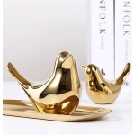 Ceramic Bird Figurines Home Decor,Small Bird Statues Modern Style Gold Decorative Ornaments for Cabinets,Living Room,Bedroom,Desktop,Gifts M