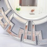 Chende Large Decorative Mirror 32'' Round Wall Mirror for Decor with Beveled Edge Modern Accent Mirror for Living Room Foyer Bedroom