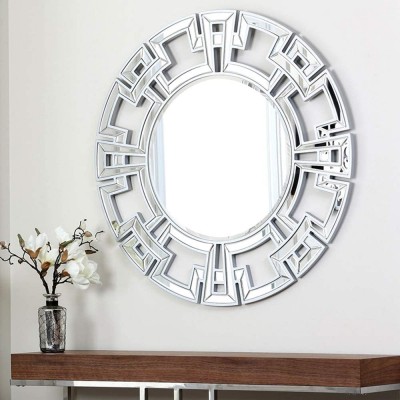 Chende Large Decorative Mirror 32'' Round Wall Mirror for Decor with Beveled Edge Modern Accent Mirror for Living Room Foyer Bedroom