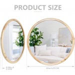 Circle Wooden Wall Mirror,32 inch Round Natural Wood Mirror Large Rustic Farmhouse Decor Mirror for The Living Room Bathroom Bedroom