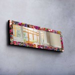 Colorful Framed Full Length Accent Mirror 47.2'' x 15.7'' Modern and Vanity Wall Decor 100% Pine Wood Full Length Mirror Solid Wood Rectangle Wall Mirror Home & Living