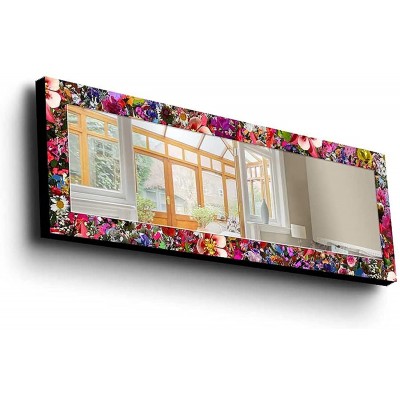 Colorful Framed Full Length Accent Mirror 47.2'' x 15.7'' Modern and Vanity Wall Decor 100% Pine Wood Full Length Mirror Solid Wood Rectangle Wall Mirror Home & Living