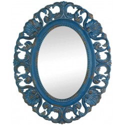 Dayanaprincess Decorative Elegant Vintage Belle Blue Mirror Decor Accent Ornament Long Lasting Use Attractive Antique Nice