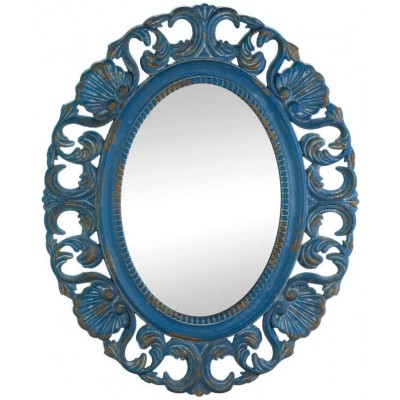 Dayanaprincess Decorative Elegant Vintage Belle Blue Mirror Decor Accent Ornament Long Lasting Use Attractive Antique Nice