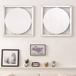 DeaTee 2 Packs Wall Mirror Decor 16x16 Inches Vintage Farmhouse Mirror for Wall Decor Wall Mounted Accent Mirrors Decorative Entry Wall Mirror for Living Room Bedroom and Bathroom Round Shape