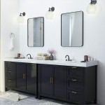 DOHEEM Wall Mirror for Bathroom Rounded Corner Mirror Black Metal Frame 22 X 30 Hangs Horizontal Or Vertical