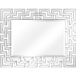 Empire Art Direct Wall Elegant Geometry Decorative Rectangular 0.75-Beveled Antique Mirror for Bathroom,Bedroom,Living Room,Ready to Hang 31 x 40 Clear