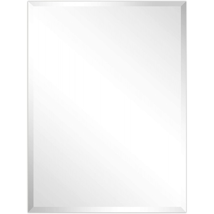 Empire Art Direct Wall Frameless Prism Panel,1-Beveled Edge Modern Mirror for Bathroom,Vanity,Bedroom,Ready to Hang 30 x 40 Clear