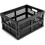 Eslite 16L Plastic Collapsible Storage Crates,Folding Crates Storage,Pack of 4,Black
