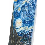 Flatyz Hand Painted Flat Candle| Unscented Dripless Smokeless Decorative | Van Gogh – Starry Night | Double Wick with Metal Base | Unique Gift Idea and Home Décor Accent