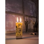 Flatyz Hand Painted Flat Candle| Unscented Dripless Smokeless Decorative | Van Gogh – Starry Night | Double Wick with Metal Base | Unique Gift Idea and Home Décor Accent