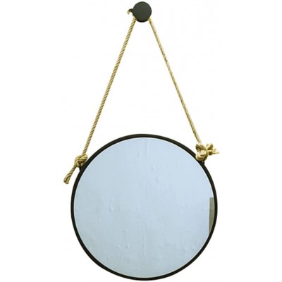 GMAGXQ Accent Rope Hanging Mirror,Rustic Wall Decor,Framed Round Hanging Mirror,Wall Mounted Mirror Round,Small Circle Wall Mirror with Hanging Rope,Frame Accent Mirror with Hanging Rope,for Dorm