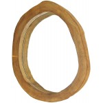 Hand Carved Natural Finish Acacia Wood Framed Decorative Wall Mirror Home Decor