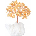 Handmade Citrine Crystal Tree Crystal Quartz Cluster Tree Yellow Gemstone Crystals Bonsai Feng Shui Money Tree for Wealth and Luck by MASGEMES