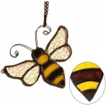 HAOSUM Bumble Bee Ornament Stained Glass Window Hanging Suncatcher Home Decor Gifts for Mom