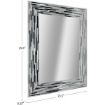 Head West Reeded Mosaic Tile Mirror Frameless Printed Bathroom Vanity Wall Accent Mirror 24 x 30