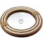 Hind Handicrafts Round Wrapped Rope Wall Mirror Maritime Accentuated Rustic Accent Mirror for Bathroom Entry Dining Room & Living Room 18 x 18 Rope 1