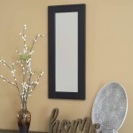 Household Essentials 8111-1 Rectangle Wall Mirror Décor | 29.5 x 12.6 x 0.75 Black Wood Grain