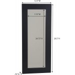 Household Essentials 8111-1 Rectangle Wall Mirror Décor | 29.5 x 12.6 x 0.75 Black Wood Grain