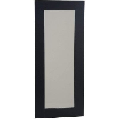 Household Essentials 8111-1 Rectangle Wall Mirror Décor | 29.5" x 12.6" x 0.75" Black Wood Grain