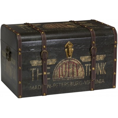 Household Essentials 9243-1 Large Vintage Decorative Home Storage Trunk Luggage Style  Brown