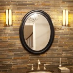 Howard Elliott George Oval Black Wall Mirror Bevelled Hanging Wood Framed Vanity Mirrors for Home Decor Living Room Bathroom Bedroom or Hallway 25 x 33 Inch