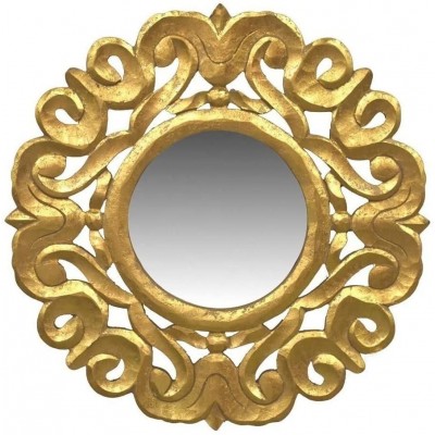 HUIJK Mirror Wall Mirror Wooden Frame Gold 24"- Decorative Wall Decor Wall Mirror Accent