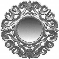 HUIJK Mirror Wall Mirror Wooden Frame Silver 24"- Decorative Wall Decor Wall Mirror -Accent
