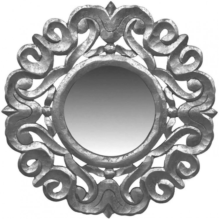 HUIJK Mirror Wall Mirror Wooden Frame Silver 24- Decorative Wall Decor Wall Mirror -Accent