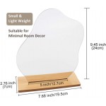 Irregular Aesthetic Vanity Mirror Frameless DaizySight Decorative Desk Tabletop Acrylic Mirrors with Wooden Stand for Living Room Bedroom and Minimal Spaces Home Decor Cloud Shape