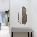 Irregular Body Mirror Wall Decor Asymmetrical Wall Mirror for Living Room Bathroom Entryway Modern Decorative Mirror Hanging 31.5'' x 17.7''