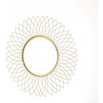 JHY DESIGN Home Collection 14.5 Golden Flower Decorative Metal Mirror Classic Metal Decorative Wall Mirror Flower.