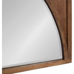 Kate and Laurel Andover Casual Framed Arch Mirror with Beveled Edge Light Brown 42x21.5 Modern Farmhouse Home Decor for Entryway Living Room Or Bedroom