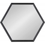 Kate and Laurel Felicia Modern Hexagon Mirror 30 x 30 Black Geometric Accent Mirror for Wall