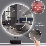 Keonjinn LED Backlit Mirror 40 Inch Round Bathroom Mirror with Lights Large Circle Lighted Mirror Anti-Fog Wall Mounted Round Vanity Mirror Dimmable Illuminated Makeup Mirror CRI 90+