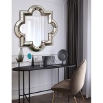 Large Accent Mirror for Wall Decor Gorgeous Rustic Hanging Wall Mirror for Entrance Living Room Bedroom Bathroom MDF Frame Mirror Antique Gold 31.5×31.5in