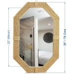 Large Nautical Jute Mirror For Bathroom | Nautical Roped Wall Mirror Home Decor | Nagina International
