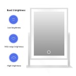 Lighted Makeup Mirror Hollywood Mirror Vanity Makeup Mirror with Lights Smart Touch Control 3-Gear Dimable Light 360°Rotation 12in. White