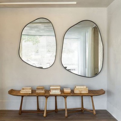 LVNGD Irregular Mirror Wall Decor Asymmetrical Mirror Aesthetic Wall Mirror Black