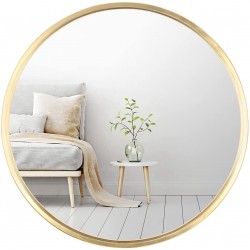 Mirrorize Round Gold Mirror 30" for Living Room Wall Decor Gold Accent Framed Circle Bathroom Mirror Decorative Vanity Mirror Circular Mirror for Farmhouse Entryway Hallway X Large IMP8479