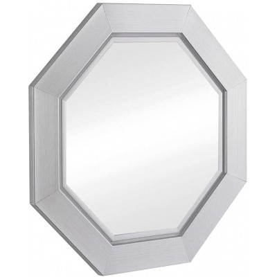 Naomi Home Octagon Wall Mirror with Metal Bezel Silver