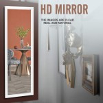 NeuType Full Length Mirror Decor Wall Mounted Mirror Hanging Mirror On The Door or On The Wall Polystyrene Frame Dressing Mirror White 44 x 16
