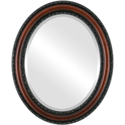 Oval Beveled Wall Mirror for Home Decor Dorset Style Rosewood 16x20 Outside Dimensions
